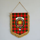 Kerr Modern Tartan Crest Wall Hanging Banner - Wood Pole