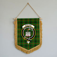 Kincaid Tartan Crest Wall Hanging Banner - Wood Pole