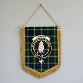 Lamont Modern Tartan Crest Wall Hanging Banner - Wood Pole