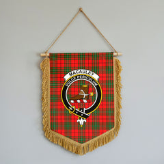 MacAuley Modern Tartan Crest Wall Hanging Banner - Wood Pole