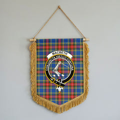 MacBeth Modern Tartan Crest Wall Hanging Banner - Wood Pole