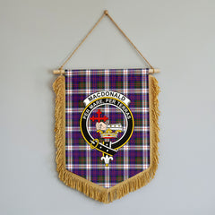 MacDonald Dress Modern Tartan Crest Wall Hanging Banner - Wood Pole
