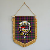 MacDonald Modern Tartan Crest Wall Hanging Banner - Wood Pole