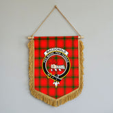 MacDonald of Sleat Tartan Crest Wall Hanging Banner - Wood Pole