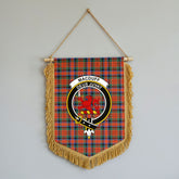 MacDuff Ancient Tartan Crest Wall Hanging Banner - Wood Pole