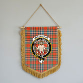 MacFarlane Ancient Tartan Crest Wall Hanging Banner - Wood Pole