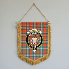 MacFarlane Ancient Tartan Crest Wall Hanging Banner - Wood Pole