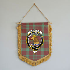 MacGregor Hunting Ancient Tartan Crest Wall Hanging Banner - Wood Pole