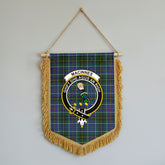 MacInnes Modern Tartan Crest Wall Hanging Banner - Wood Pole