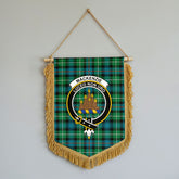 MacKenzie Ancient Tartan Crest Wall Hanging Banner - Wood Pole