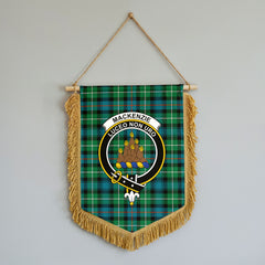 MacKenzie Ancient Tartan Crest Wall Hanging Banner - Wood Pole