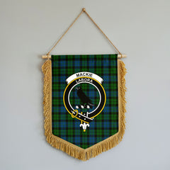 MacKie Tartan Crest Wall Hanging Banner - Wood Pole