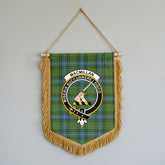 MacMillan Hunting Ancient Tartan Crest Wall Hanging Banner - Wood Pole