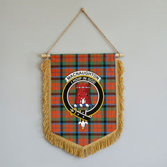 MacNaughton Ancient Tartan Crest Wall Hanging Banner - Wood Pole
