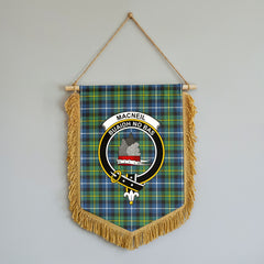 MacNeil of Barra Ancient Tartan Crest Wall Hanging Banner - Wood Pole