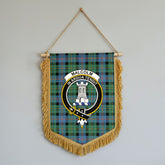Malcolm Ancient Tartan Crest Wall Hanging Banner - Wood Pole