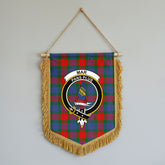 Mar Tartan Crest Wall Hanging Banner - Wood Pole