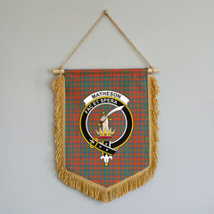 Matheson Ancient Tartan Crest Wall Hanging Banner - Wood Pole