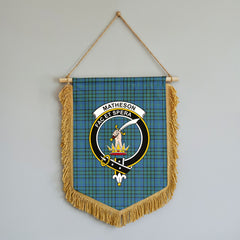 Matheson Hunting Ancient Tartan Crest Wall Hanging Banner - Wood Pole