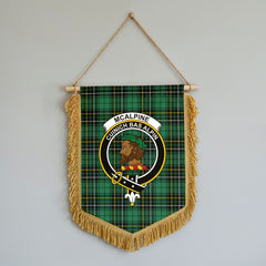 McAlpine Ancient Tartan Crest Wall Hanging Banner - Wood Pole