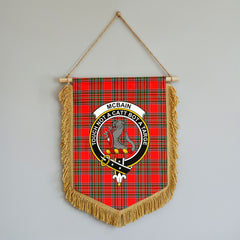 McBain Tartan Crest Wall Hanging Banner - Wood Pole