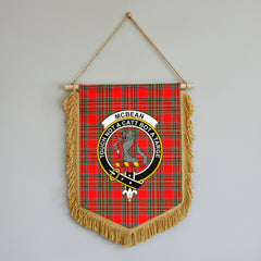 McBean Tartan Crest Wall Hanging Banner - Wood Pole