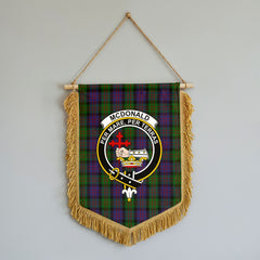 McDonald Tartan Crest Wall Hanging Banner - Wood Pole