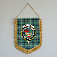 McDonald of the Isles Hunting Ancient Tartan Crest Wall Hanging Banner - Wood Pole