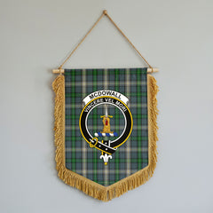 McDowall Tartan Crest Wall Hanging Banner - Wood Pole