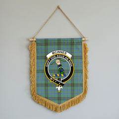 McInnes Ancient Tartan Crest Wall Hanging Banner - Wood Pole