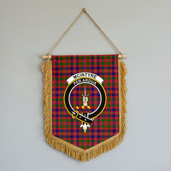 McIntyre Modern Tartan Crest Wall Hanging Banner - Wood Pole