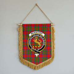 McKintosh Modern Tartan Crest Wall Hanging Banner - Wood Pole
