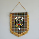 McLaren Weathered Tartan Crest Wall Hanging Banner - Wood Pole