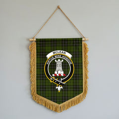McLean Hunting Tartan Crest Wall Hanging Banner - Wood Pole