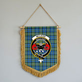 McLeod of Harris Ancient Tartan Crest Wall Hanging Banner - Wood Pole