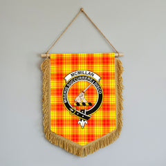 McMillan Clan Tartan Crest Wall Hanging Banner - Wood Pole