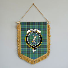 McNeil of Colonsay Ancient Tartan Crest Wall Hanging Banner - Wood Pole