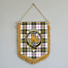 McPherson Dress Modern Tartan Crest Wall Hanging Banner - Wood Pole