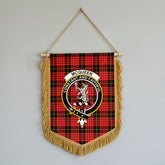 McQueen Modern Tartan Crest Wall Hanging Banner - Wood Pole