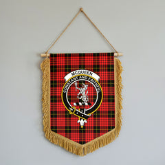 McQueen Modern Tartan Crest Wall Hanging Banner - Wood Pole