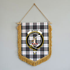 McRae Dress Modern Tartan Crest Wall Hanging Banner - Wood Pole