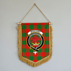Moncrief Tartan Crest Wall Hanging Banner - Wood Pole