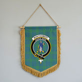 Montgomery Ancient Tartan Crest Wall Hanging Banner - Wood Pole