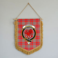 Moubray Tartan Crest Wall Hanging Banner - Wood Pole