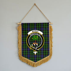 Mowat Modern Tartan Crest Wall Hanging Banner - Wood Pole