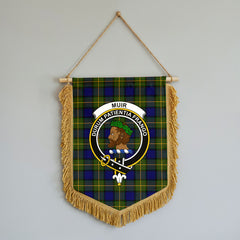 Muir Tartan Crest Wall Hanging Banner - Wood Pole