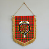 Munro Modern Tartan Crest Wall Hanging Banner - Wood Pole