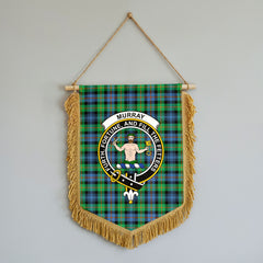 Murray of Atholl Ancient Tartan Crest Wall Hanging Banner - Wood Pole
