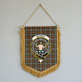 Murray of Atholl Weathered Tartan Crest Wall Hanging Banner - Wood Pole