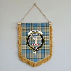 Napier Ancient Tartan Crest Wall Hanging Banner - Wood Pole